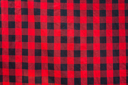 Lumberjack plaid seamless pattern, black and red tablecloth checked pattern