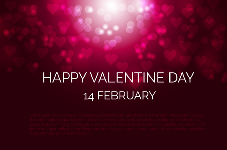 Valentines day pattern, hearts bokeh and out of focus flare.のイラスト素材