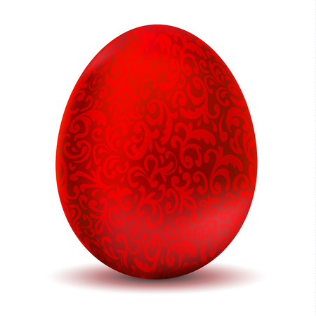 Luxurious metallic red Easter eggのイラスト素材