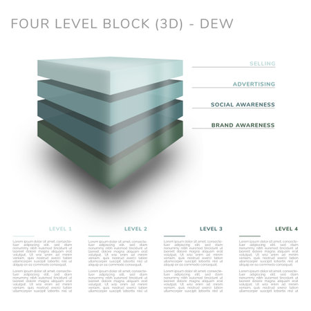 Four level block (3D) - morning dew colorsのイラスト素材