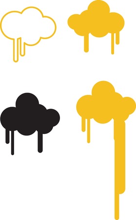 Vector illustration of black and orange blots.のイラスト素材