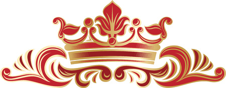 Vector richly and magnific decorated elegant border with a monarch crown.のイラスト素材
