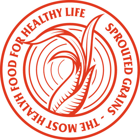 Sprouted wheat or rye grains vector illustration logo template.のイラスト素材