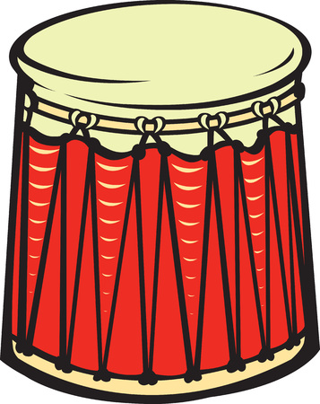 Vector illustration of percussion drum instrument isolated on white background.のイラスト素材