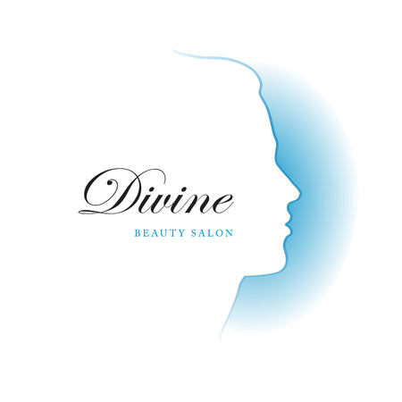 Vector illustration girl silhouette profile  template or abstract concept for beauty salons, spa, cosmetics, fashion and beauty industry.のイラスト素材