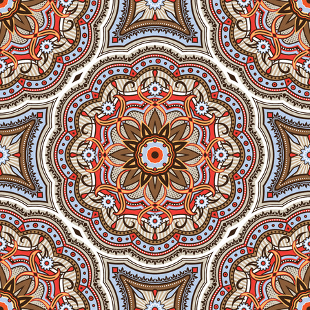 Colorful Vector Seamless Pattern. Traditional Arabic Islamic background.のイラスト素材