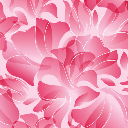Vector illustration Seamless Pattern of pink flower petals background.のイラスト素材