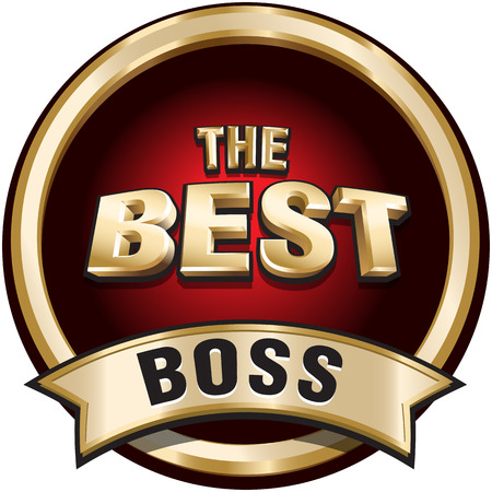 THE BEST BOSS shiny gold badge sign. Vector illustration.のイラスト素材