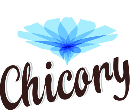Cichorium intybus. Chicory flower symbolic image. Vector Illustration logo or icon template. Health and Nature.のイラスト素材
