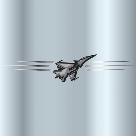 Jet fighter plane icon sign. Vector airplane silhouette isolated on grey background.のイラスト素材