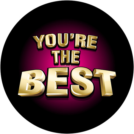 3d vector funny gold shiny inscription You Are The Best. Vector illustration.のイラスト素材
