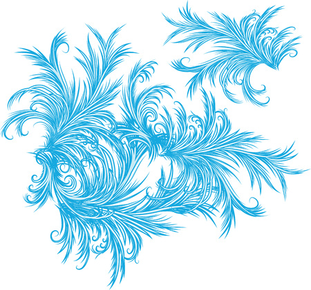 Frost pattern, frosty window background. Hand drawn vector illustration of an intricate frost work.
のイラスト素材