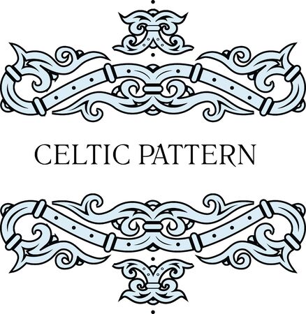 Celtic pattern ornament decoration design element. Can be use as template for border or corner. Vector illustrationのイラスト素材