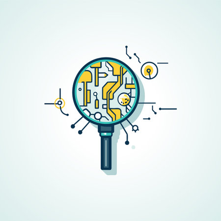 magnifying glass icon vector flat style for search, focus, zoom, business illustrationのイラスト素材