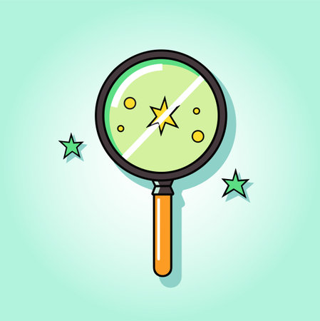 magnifying glass icon vector flat style for search, focus, zoom, business illustrationのイラスト素材