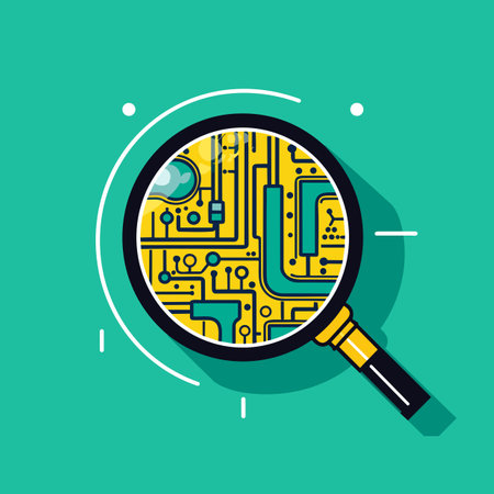 magnifying glass icon vector flat style for search, focus, zoom, business illustrationのイラスト素材