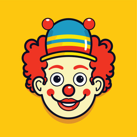 Cartoon colorful Funny Clown from circus Vector Illustrationのイラスト素材