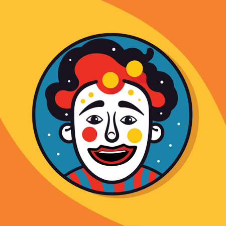 Cartoon colorful Funny Clown from circus Vector Illustrationのイラスト素材
