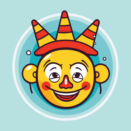 Cartoon colorful Funny Clown from circus Vector Illustrationのイラスト素材