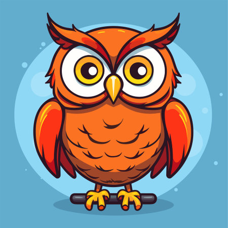 Cute owl animal cartoon character icon,  sticker design, cute cartoon owl mascot. Vector illustrationのイラスト素材