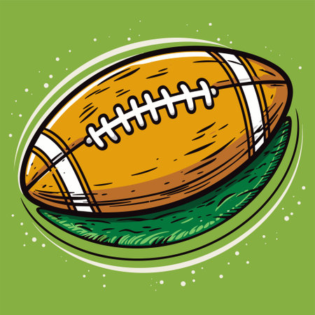 American Football Ball Template Cartoon Vector Illustration Iconのイラスト素材