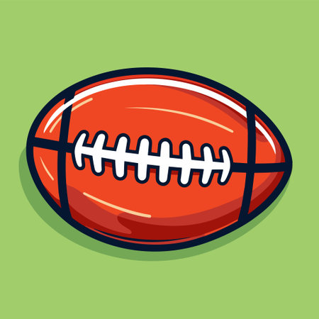 American Football Ball Template Cartoon Vector Illustration Iconのイラスト素材