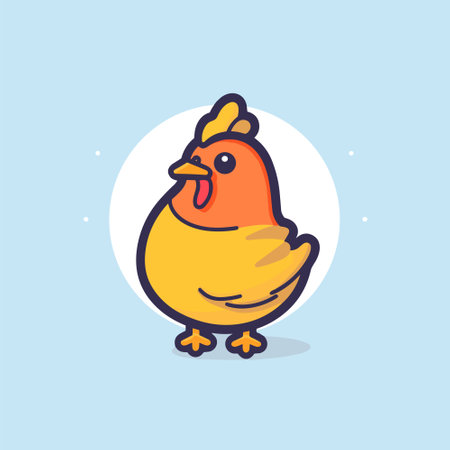 Farm hen chicken vector illustration. Simple icon logo templateのイラスト素材