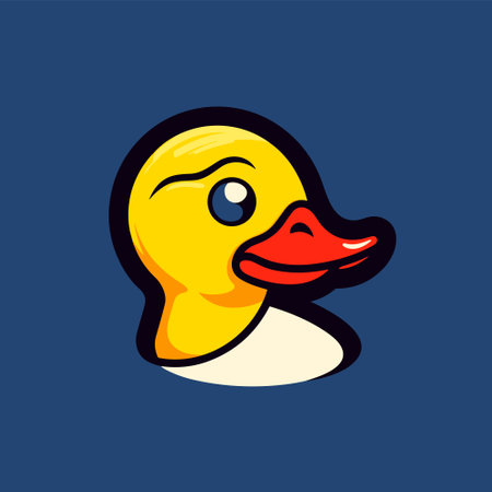 Funny cartoon duck head vector illustration. Logo icon design templateのイラスト素材