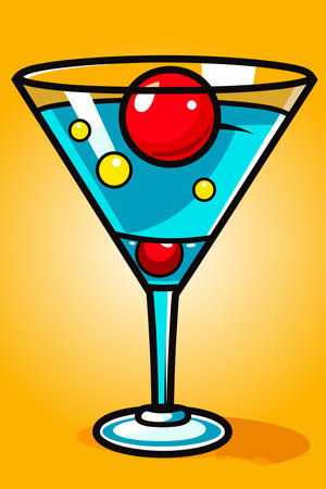 Martini glass icon vector, flat designのイラスト素材