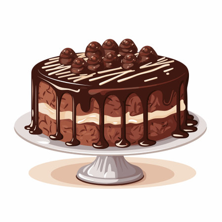 Cartoon birthday cake with candles vector illustrationのイラスト素材