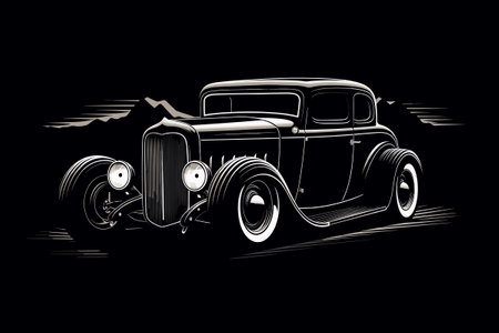 The original American hot-rod. Monster truck. Classical model. Vector illustrationのイラスト素材