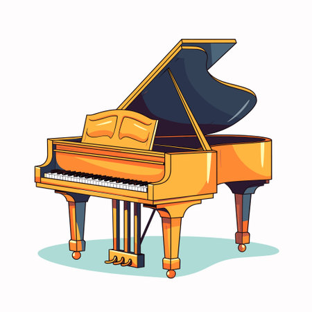 Grand piano in cartoon style. Vector illustrationのイラスト素材