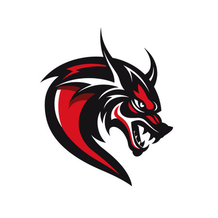 Monster dragon head vector illustrationのイラスト素材