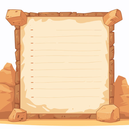 Ancient papyrus manuscript mockup scroll vector design illustrationのイラスト素材