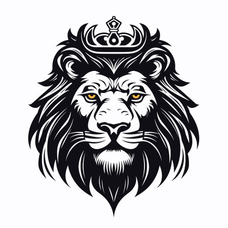 A lion head crown mascotのイラスト素材