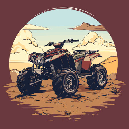 ATV Four-wheel all-terrain vehicle. Quad bike illustration Vectorのイラスト素材