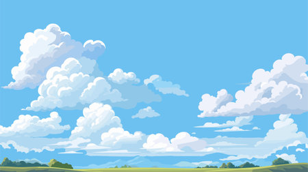 Blue sky clouds sunny day. Background design, Vector illustrationのイラスト素材