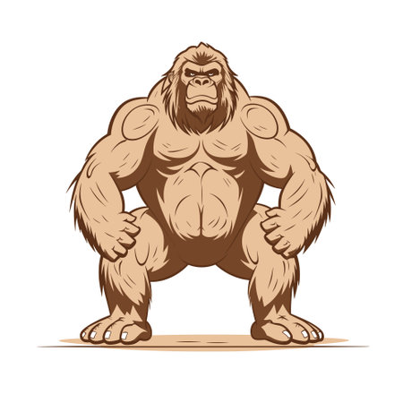Cartoon angry Kingkong gorilla, vector illustrationのイラスト素材