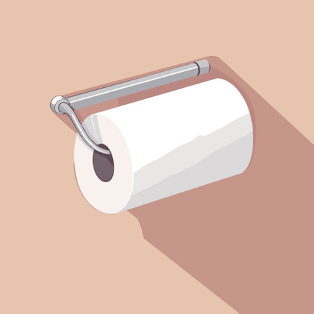 Toilet paper roll on the holder. Vector illustrationのイラスト素材