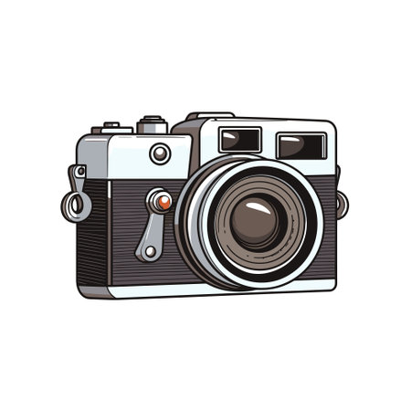 Vintage film photo camera illustration vectorのイラスト素材
