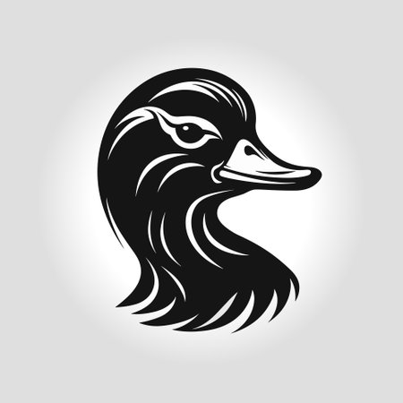 Duck head mascot  icon vectorのイラスト素材