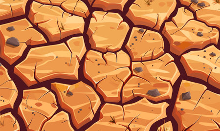 Natural Disasters. The ground is cracked by the drought, illustration vectorのイラスト素材