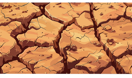 Natural Disasters. The ground is cracked by the drought, illustration vectorのイラスト素材