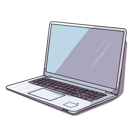 Open laptop with blank screen isolated on white background vector illustrationのイラスト素材