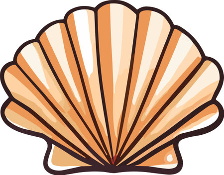 Vector illustration of sea shell from the bottom of the oceanのイラスト素材