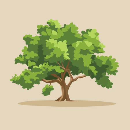 Tree silhouette, tree icon, vector. Nature, forest, outdoor, environment, ecology, foliage conceptのイラスト素材