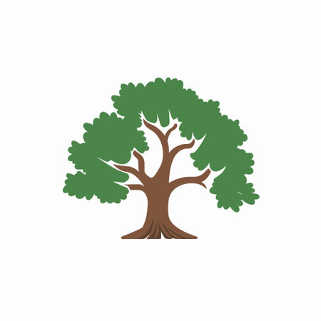 Tree silhouette, tree icon, vector. Nature, forest, outdoor, environment, ecology, foliage conceptのイラスト素材