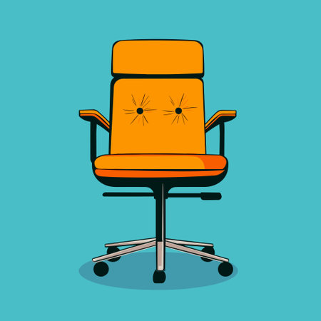 Office chair. Furniture for office Interior in flat style. Vector cartoon style illustrationのイラスト素材