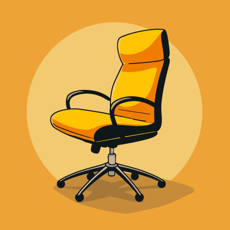 Office chair. Furniture for office Interior in flat style. Vector cartoon style illustrationのイラスト素材