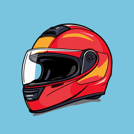 Motorcycle helmet, helmet for a motorist isolated on neutral background, vector illustrationのイラスト素材